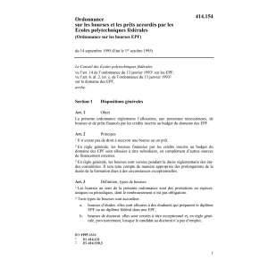 O bourses et prêts accordées EPF