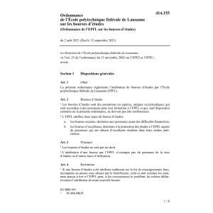 O EPFL bourses d`études