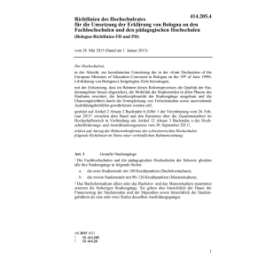 Bologna-Richtlinien FH und PH