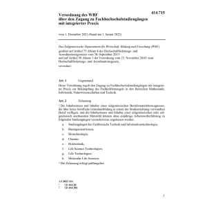 V Zulassung Fachhochschulstudien
