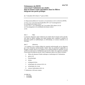 O admission études des hautes écoles