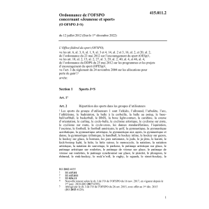 O «Jeunesse et sport» O OFSPO J+S