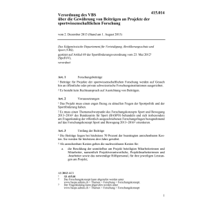 V Beiträgen sportwissenschaftl.Forschung