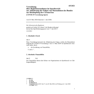 V (COVID-19-Verordnung Sport)