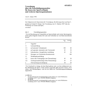 V Entschädigungsansätze Sportverbände