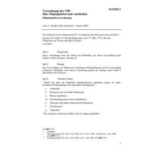 V VBS über Dopingmittel und -methoden