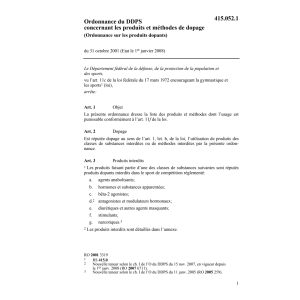 O DDPS produits et méthodes de dopage