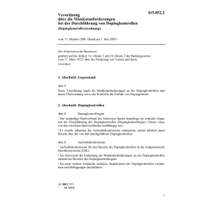 V Durchführung Dopingkontrollen