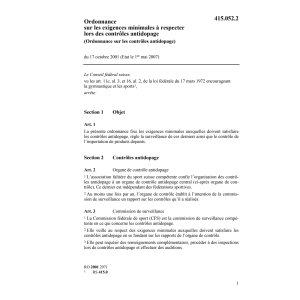 O respecter lors contrôles antidopage