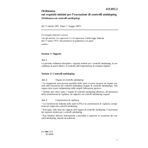 O esecuzione di controlli antidoping