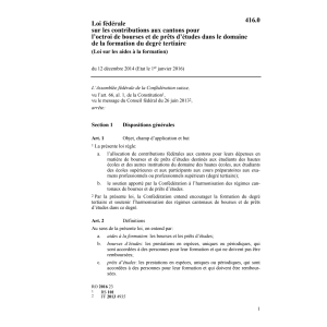 Loi sur les contributions à la formation
