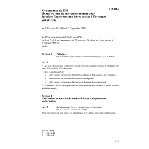 O aides financières écoles CH OESE-DFI