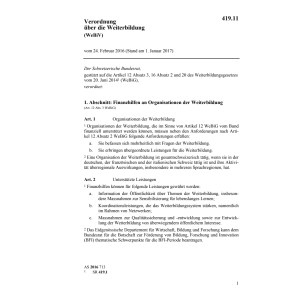 V über die Weiterbildung (WeBiV)