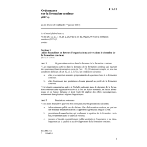 O sur la formation continue (OFCo)