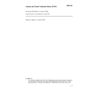 Statuts Fonds National Suisse 10.05.23