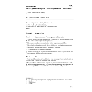 LF Loi sur Innosuisse (LASEI)