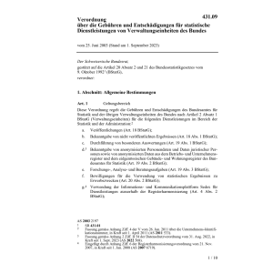 V Gebühren statistische Dienstleistungen