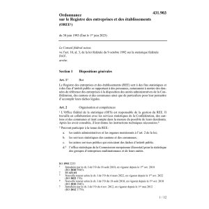 O Registre entreprieses, établissements