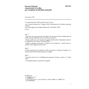 DF Credito acquisito antichità nazionali