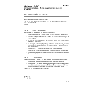 O régime d'encouragement 16-20 édition