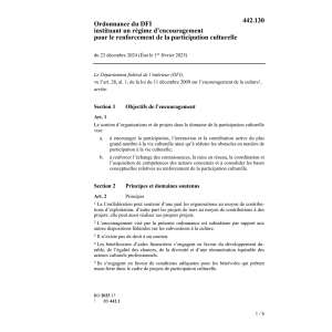 O régime d'encouragement 16-20 part.cult