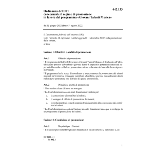O DFI regime di promoz. Talenti Musica