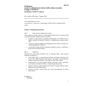 O (COVID-19) nel settore della cultura