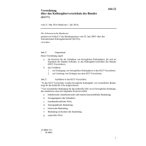 V Kulturgüterverzeichnis Bundes KGVV