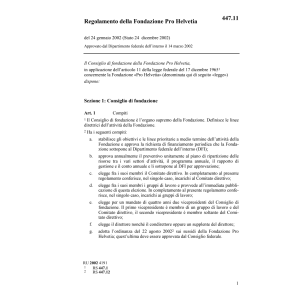 Regolamento  Fondazione pro Helvetia