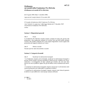 R Sussidi Fondazione Pro Helvetia