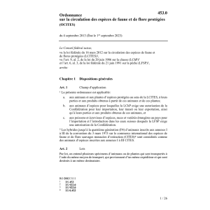 O circulation espèces faune flore OCITES