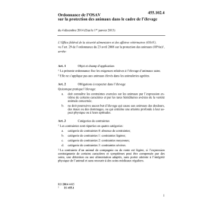 O protection animaux cadre l'élevage