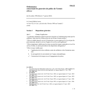 O pouvoirs de police de l'armée, OPoA