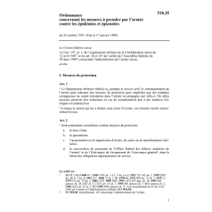 O, mesures contre épidémies par l'armée