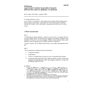 O, misure contro epidemie dell'esercito
