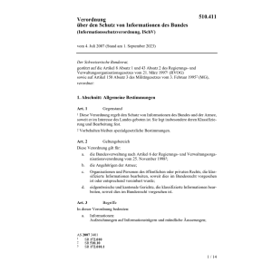 Informationsschutzverordnung, ISchV