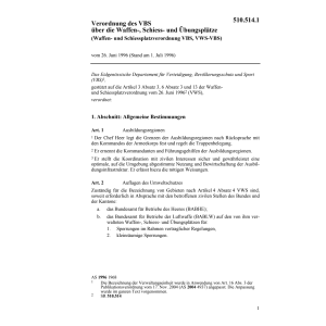V VBS, Waffen-, Schiessplätze, VWS-VBS