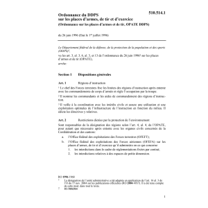 O DDPS,places armes et de tir,OPATE DDPS