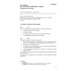 V, Schutz militärischer Anlagen