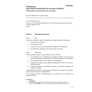O, protection des ouvrages militaires