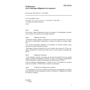 O stockage obligatoire de semences