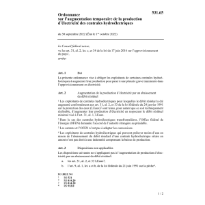 O prod. d’électricité hydroélectriques