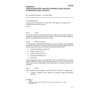 O gas naturale situazioni grave penuria