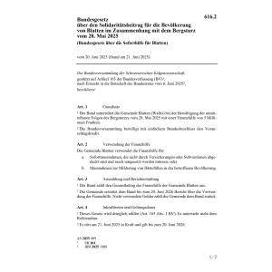 BG über die Soforthilfe für Blatten