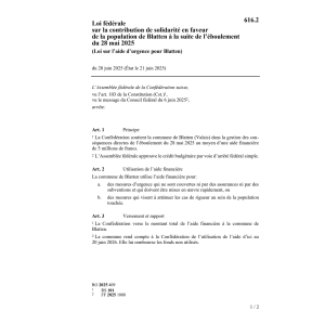 LF sur l'aide d'urgence pour Blatten