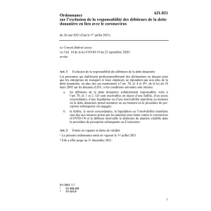 O responsabilité douanière coronavirus