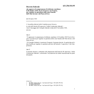 DF arbitrato conchiuso Svizzera, Francia