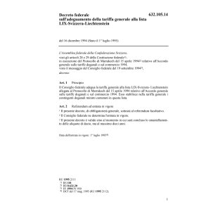 DF adeguamento tariffa generale LIX