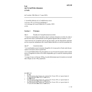 Loi sur les tarifs des douanes, LTaD