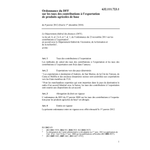 O taux contributions produits agricoles